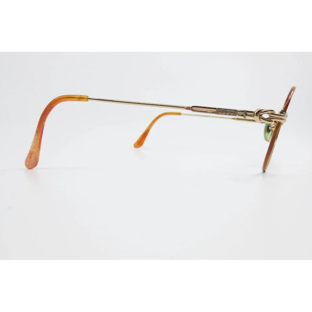 Gucci Vintage Oval Eyeglass Frames Gold Tone Knot Detail Italy 36039